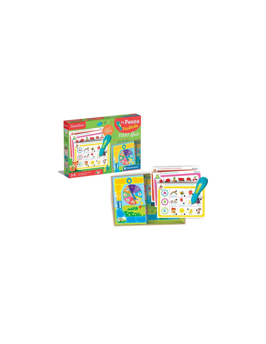 SAPIENTINO CLEMENTONI PENNA INTERATTIVA 1000 QUIZ GIOCO EDUCATIVO P...