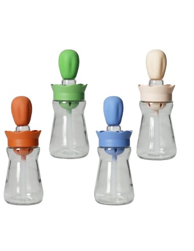 oliera in vetro Brandani con dosatore e pennello colori assortiti | shopincasa.it