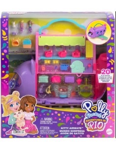 POLLY POCKET HWP19, AEREO GATTINO, GIOCATTOLO PORTATILE, SET MINI PLAYSET