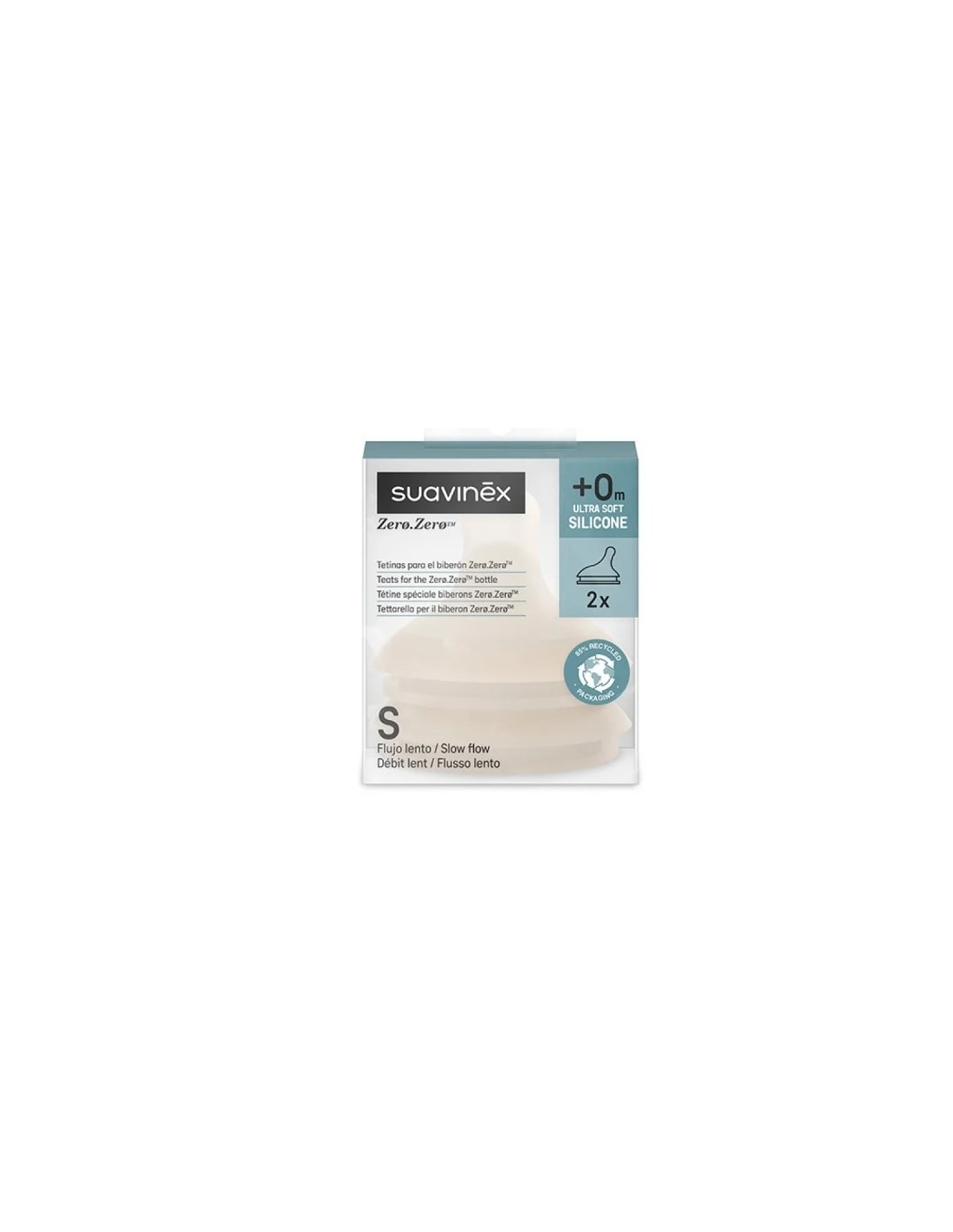 BIBERON - CIUCCETTI - TETTARELLE: vendita online Zero Zero Tettarella Flusso Lento S Light Nude Suavinex 2 Pezzi in offerta