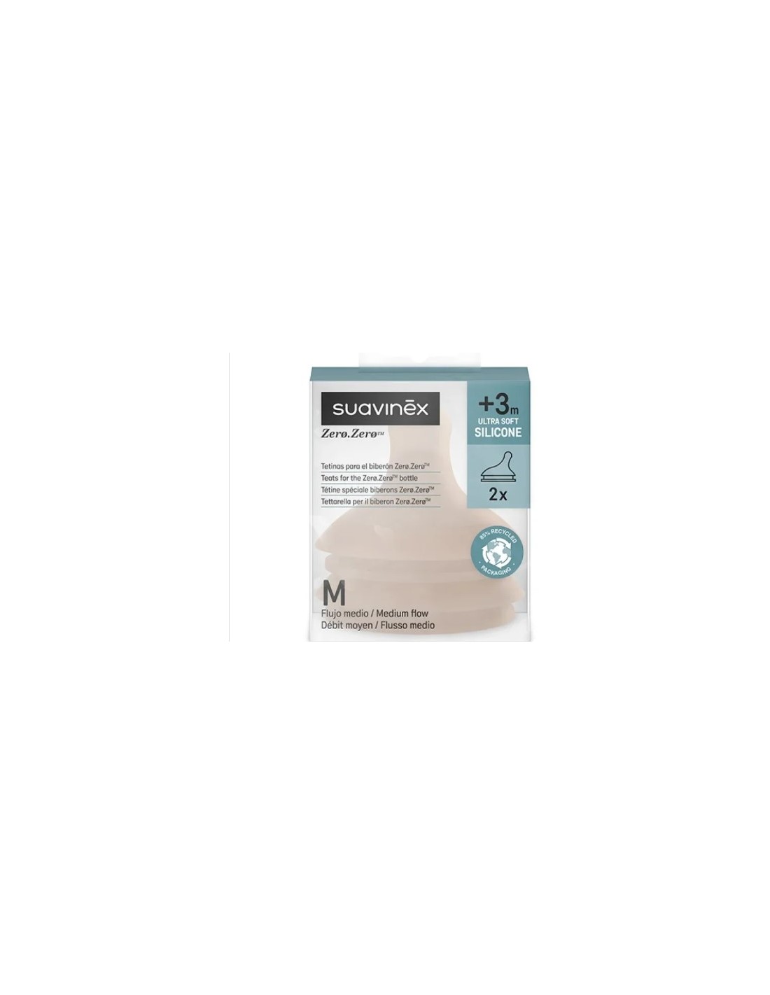 BIBERON - CIUCCETTI - TETTARELLE: vendita online Zero Zero Tettarella Flusso Medio M Medium Nude Suavinex 2 Pezzi in offerta