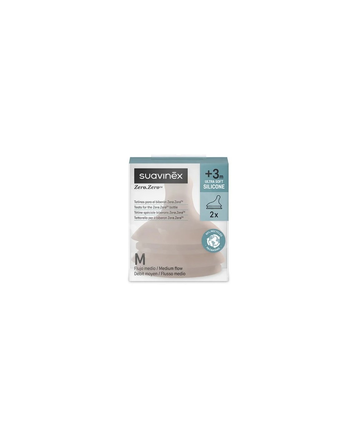 BIBERON - CIUCCETTI - TETTARELLE: vendita online Zero Zero Tettarella Flusso Medio M Deep Nude Suavinex 2 Pezzi in offerta