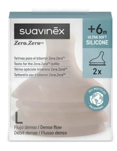 BIBERON - CIUCCETTI - TETTARELLE: vendita online Zero Zero Tettarella Flusso Denso L Deep Nude Suavinex 2 Pezzi in offerta