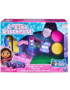 Gabby's Dollhouse, Stanza dei Giochi Purr-ific con la Macchinina Ca...