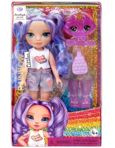 Rainbow High Littles bambola viola 15 cm con pet incluso | shopincasa.it