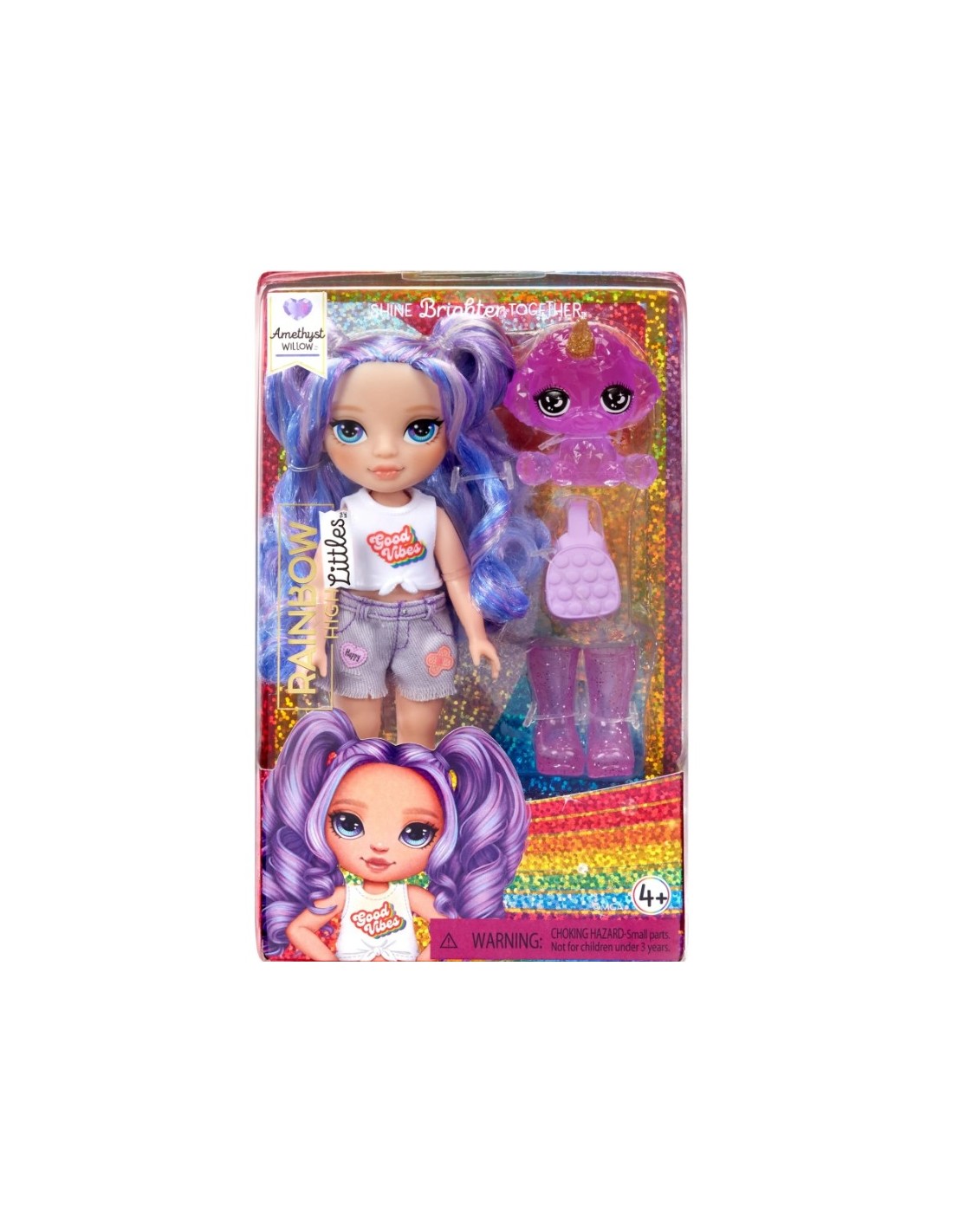 Rainbow High Littles bambola viola 15 cm con pet incluso | shopincasa.it