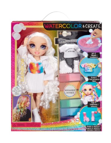 GIOCATTOLO PUBBLICIZZATO: vendita online Rainbow High Watercolour & Create DIY Fashion Doll, Acquerelli Lavabili, Kit Tie-Dye...