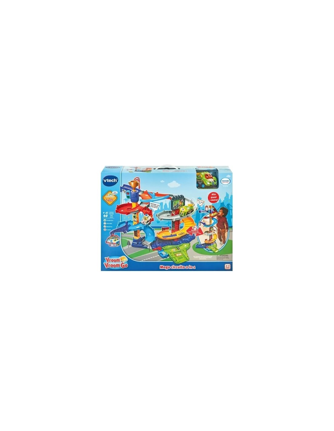 VTech Vroom Vroom Go - Mega Circuito 2 in 1 per Bambini 1-5 Anni | shopincasa.it