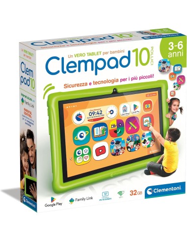 PRESCOLARI: vendita online Tablet Clempad Clementoni da 10 pollici per bambini da 3 a 6 anni in offerta