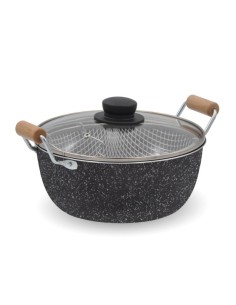 PENTOLE - COPERCHI ANTIADERENTE: vendita online MAXIMA FRIGGITRICE 24CM 2MANICI COPERCHIO VETRO in offerta