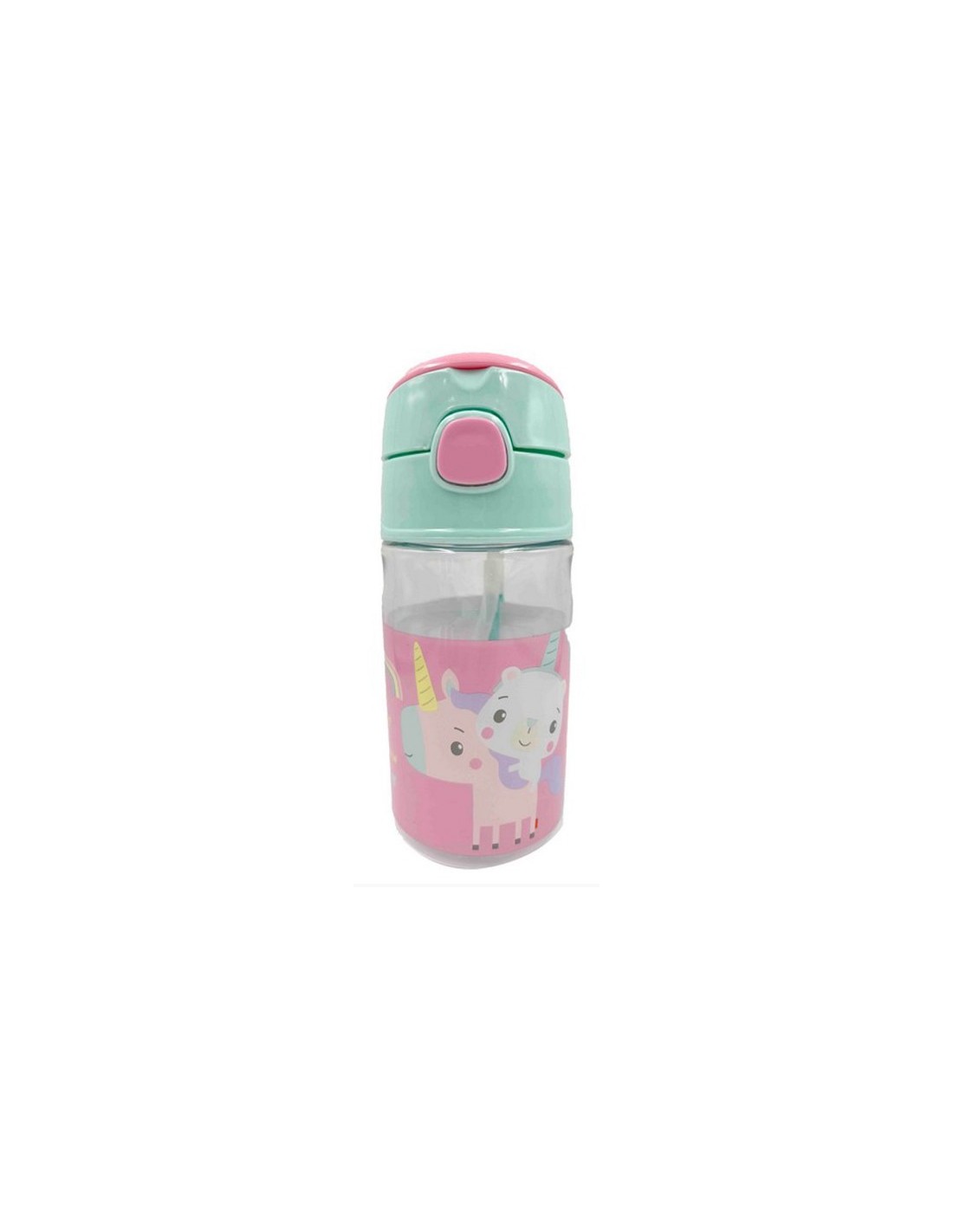 "Bottiglia Arcobaleno Unicorno Fisher-Price 350 ML - Borraccia con Cannuccia, PVC Durevole e Sicuro | Shop in Casa"