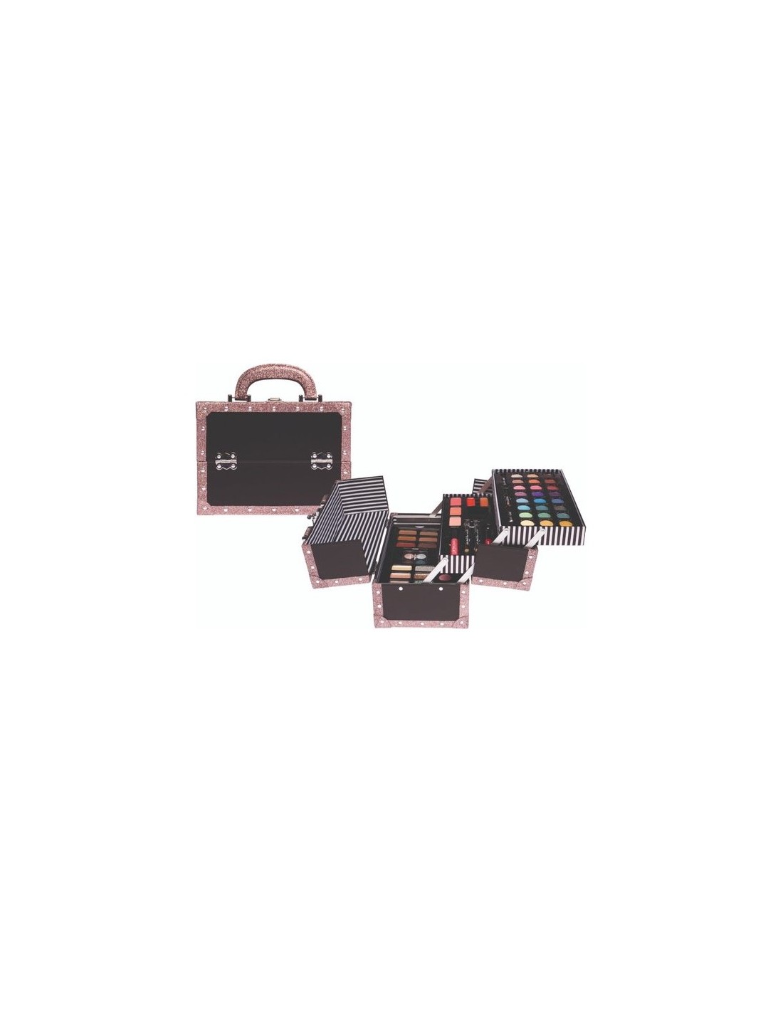 BEAUTY CASE CASUELLE GLITTER ROSA 24X15X18CM su Shop in Casa