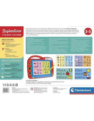 SAPIENTINO LAVAGNA MAGNETICA CLEMENTONI GIOCO EDUCATIVO PER BAMBINI...