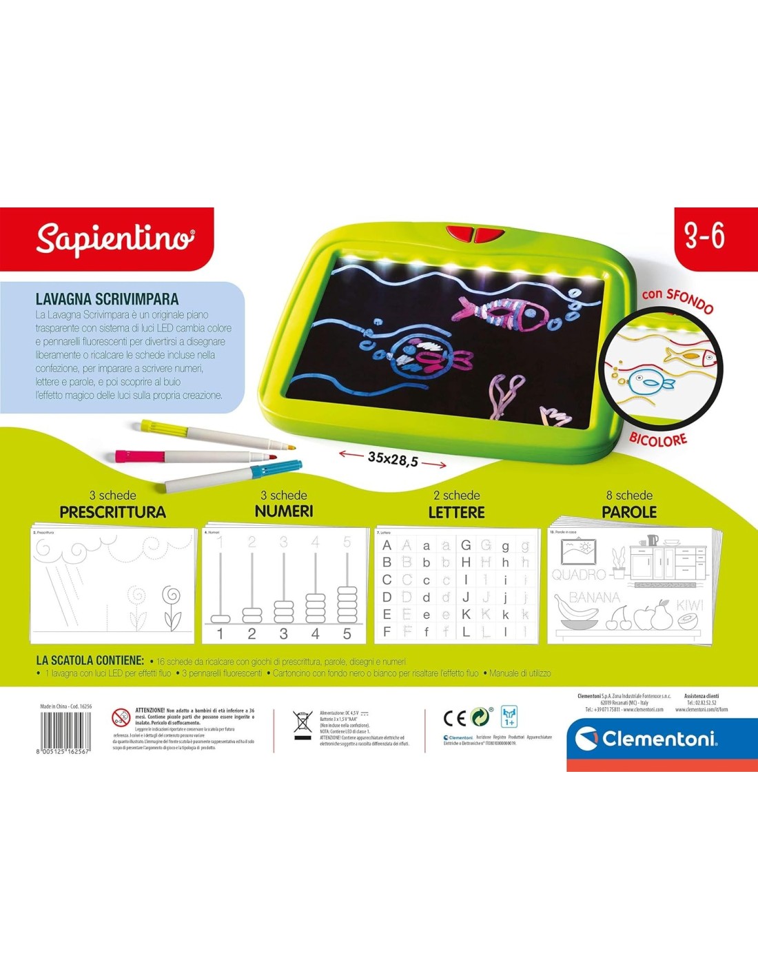 PRESCOLARI: vendita online SAPIENTINO CLEMENTONI LAVAGNA SCRIVIMPARA GIOCO EDUCATIVO PER BAMBINI in offerta