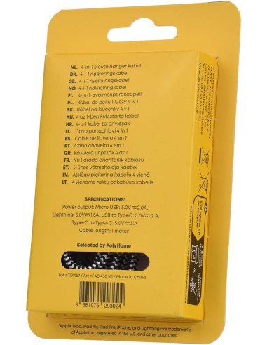 M - FOTO - ACCESSORI - BATTERIE: vendita online Tekmee Cavo da 1 metro USB TYPE C a 4 uscite rivestito in Nylon, compatibile ...