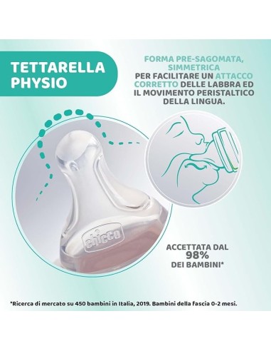 BIBERON - CIUCCETTI - TETTARELLE: vendita online Chicco PERFECT 5 Biberon Anticolica 300 ml - Flusso Medio, Tettarella in Mor...