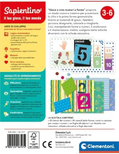 SAPIENTINO CLEMENTONI NUMERI E FORME GIOCO EDUCATIVO PER BAMBINI su...