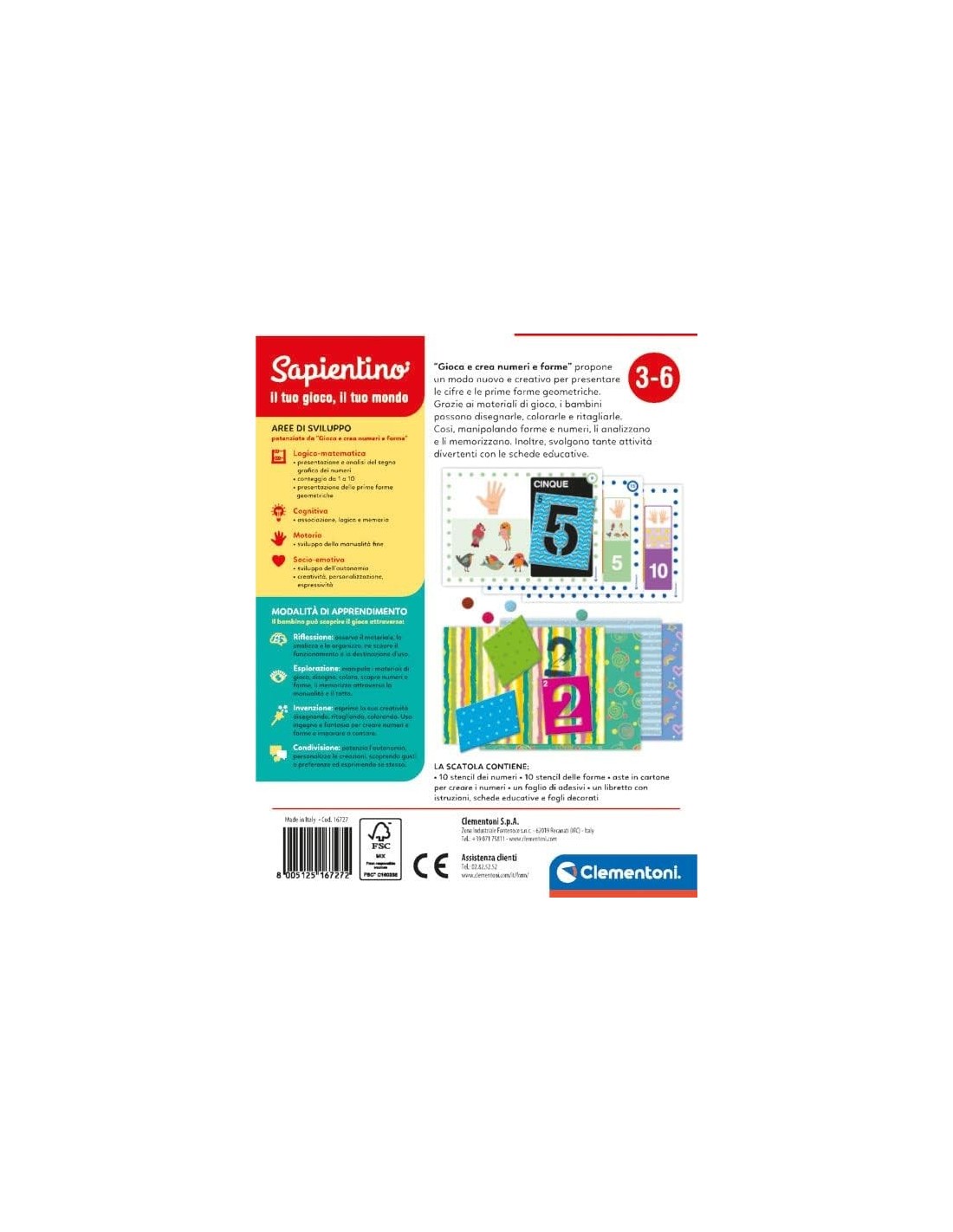 SAPIENTINO CLEMENTONI NUMERI E FORME GIOCO EDUCATIVO PER BAMBINI su...