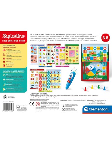 SAPIENTINO CLEMENTONI INFANZIA 1 PENNA INTERATTIVA GIOCO EDUCATIVO ...