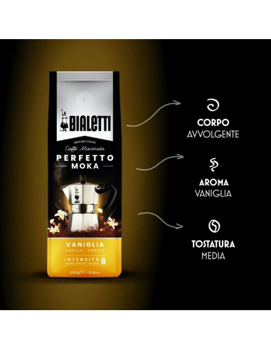 CAFFE': vendita online Bialetti Perfetto caffè macinato per moka gusto confezione da 250gr - Vaniglia in offerta