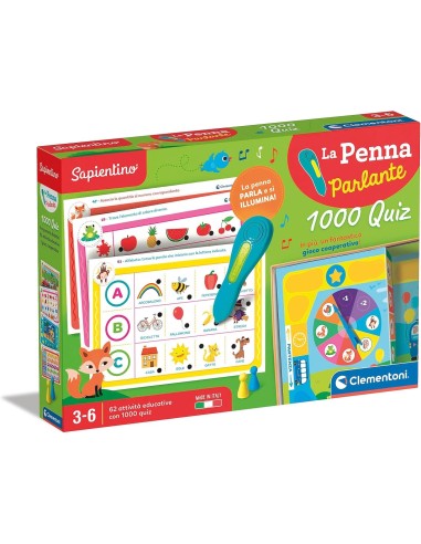 SAPIENTINO CLEMENTONI PENNA INTERATTIVA 1000 QUIZ GIOCO EDUCATIVO P...