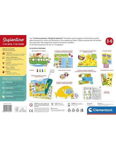 SAPIENTINO CLEMENTONI PENNA INTERATTIVA 50 GIOCHI GIOCO EDUCATIVO P...