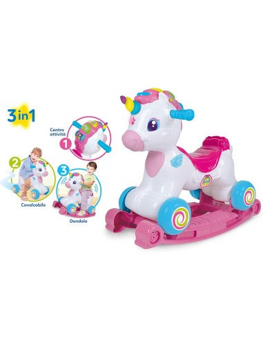 BABY CLEMENTONI NUVOLA DOLCE UNICORNO CAVALCABILE GIOCO PER BAMBINI...