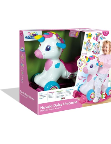 BABY CLEMENTONI NUVOLA DOLCE UNICORNO CAVALCABILE GIOCO PER BAMBINI...