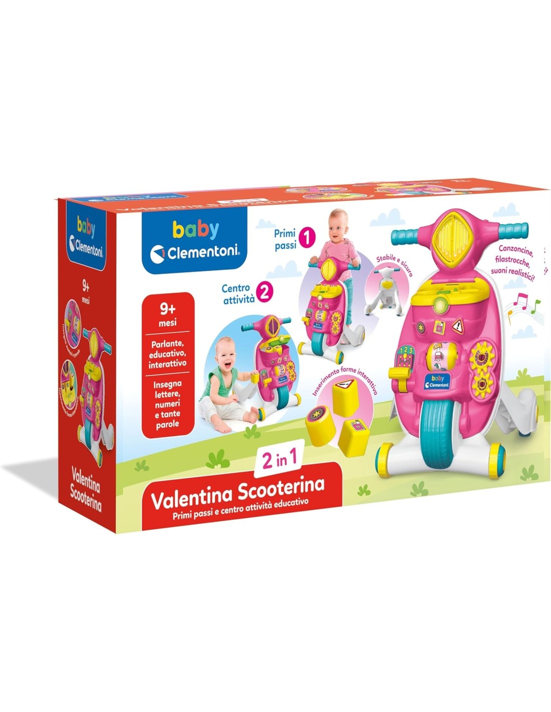 BABY CLEMENTONI VALENTINA SCOOTERINA GIOCO 2 IN 1 GIOCO EDUCATIVO P...