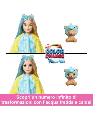 GIOCATTOLO PUBBLICIZZATO: vendita online BARBIE Bambola con Costume di Peluche da Orsacchiotto Delfino e 10 Accessori a Sorpr...