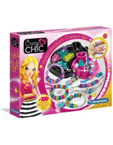 Clementoni Crazy Chic - Kit Bracciali Multicolor, Gioielli Fai da T...