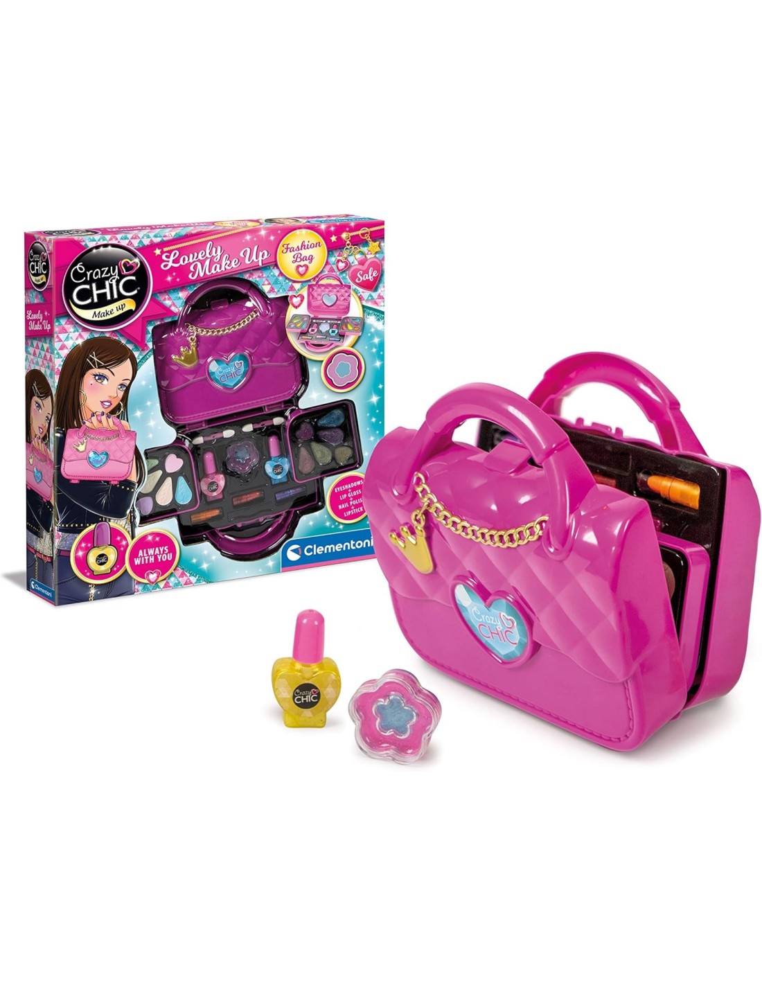 Clementoni Crazy Chic Lovely - Cofanetto Trucchi a Borsetta per Bam...