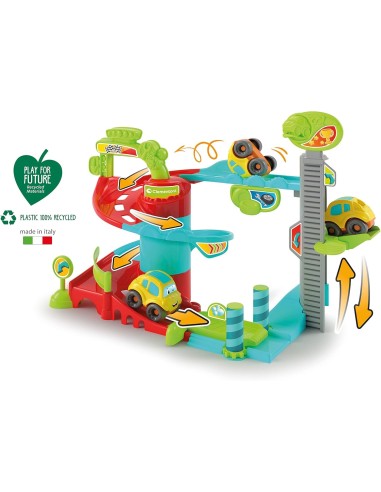 Clementoni - Fun Garage Baby Track Set di Gioco, Garage Interattivo...