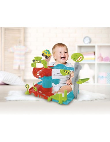 Clementoni - Fun Garage Baby Track Set di Gioco, Garage Interattivo...