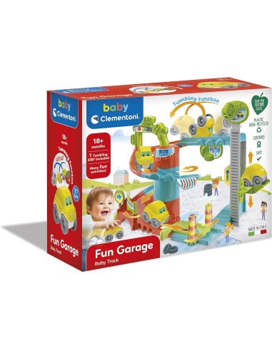 Clementoni - Fun Garage Baby Track Set di Gioco, Garage Interattivo...