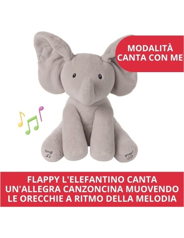 GUND Flappy Elefantino Interattivo Peluche Canta e Parla in Italian...