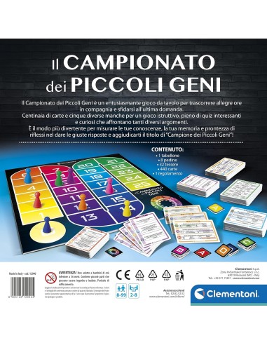 GIOCHI DI SOCIETA'E PUZZLE: vendita online Clementoni - Il Campionato dei Piccoli Geni New Edition, Gioco da Tavolo per 2-8 G...