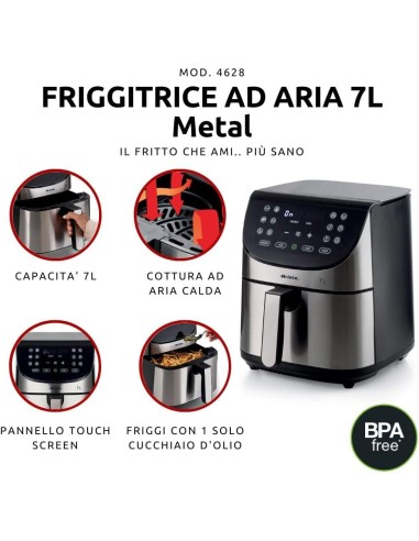 Ariete 4628 Friggitrice ad Aria 7L con 12 Programmi Preimpostati e ...
