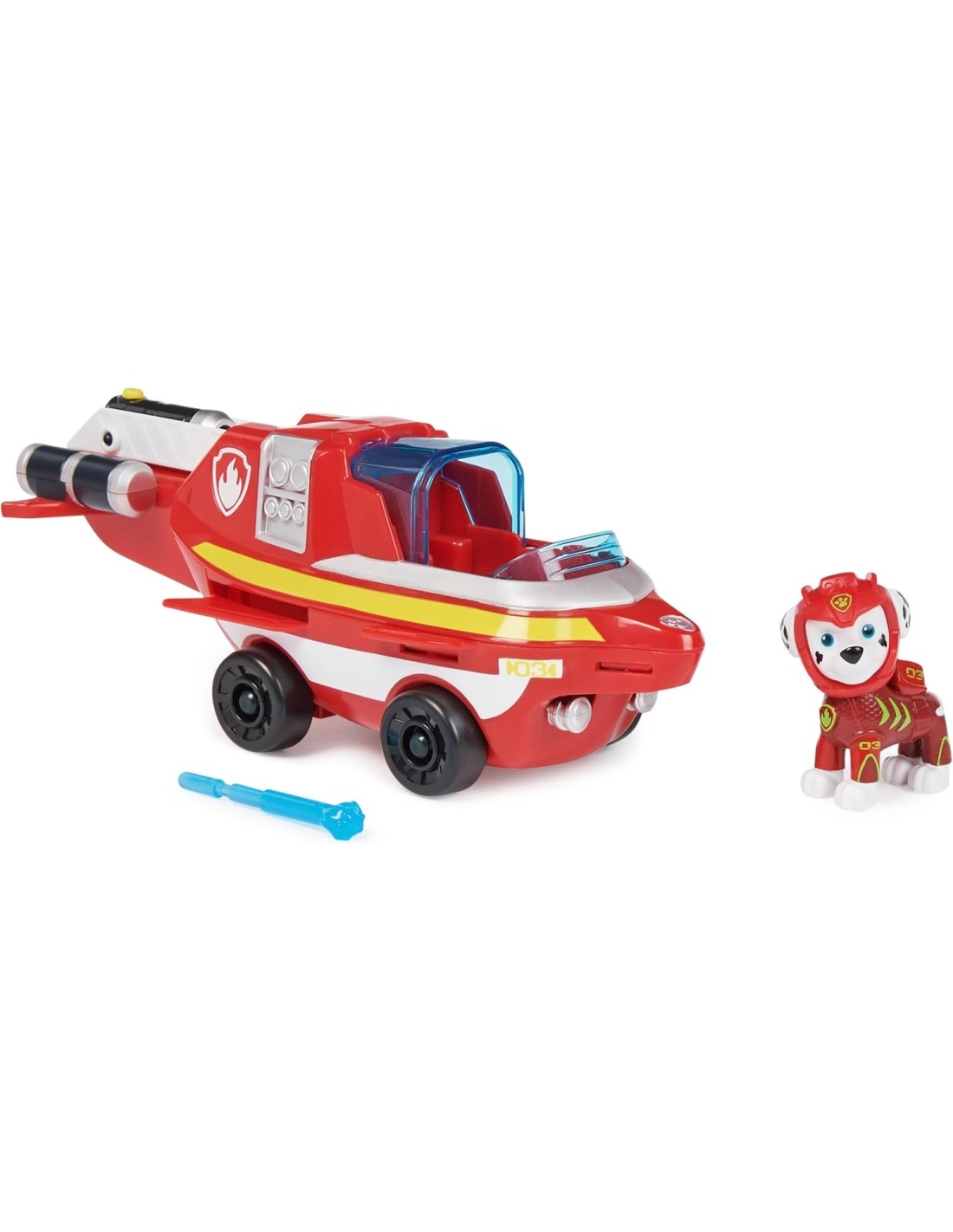 Paw Patrol, Veicolo Trasformabile Aqua Pups di Marshall con Persona...