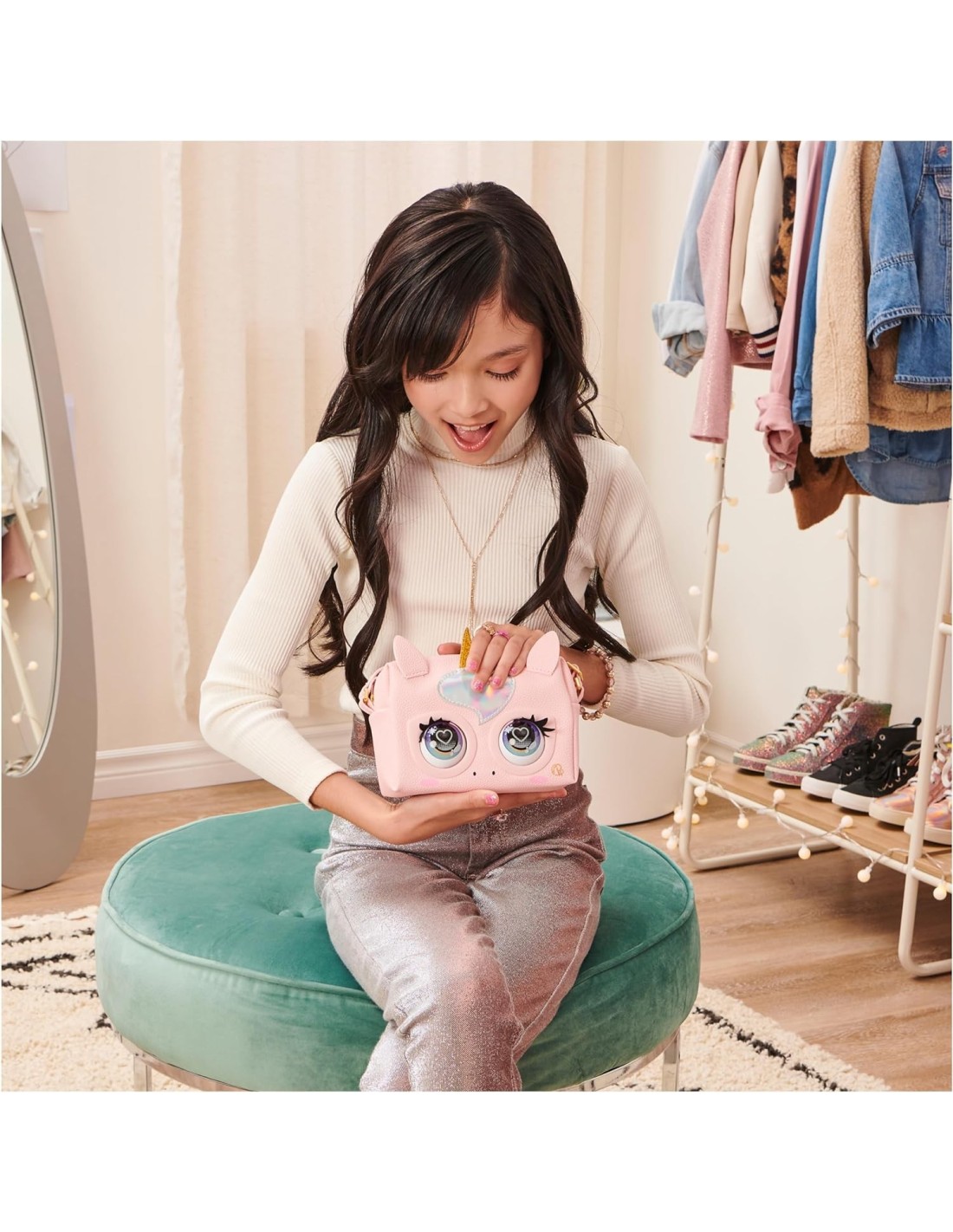 Purse Pets Borsetta Unicorno Interattiva, con Oltre 30 Suoni e Reaz...