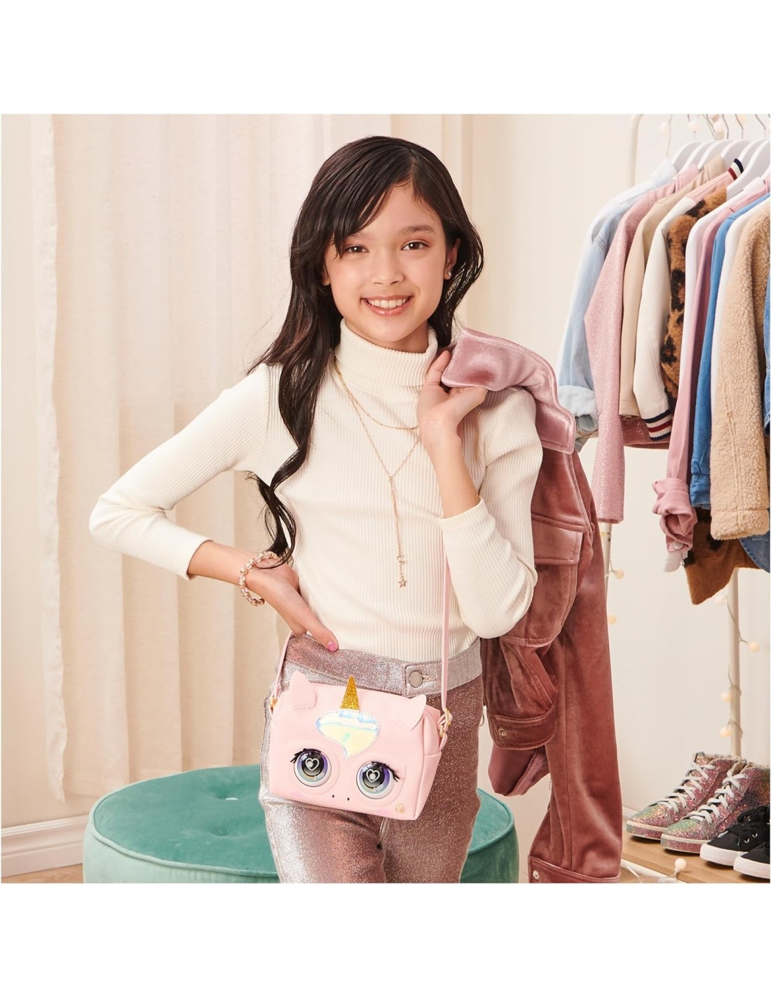Purse Pets Borsetta Unicorno Interattiva, con Oltre 30 Suoni e Reaz...
