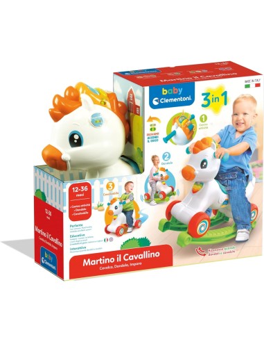 INFANZIA: vendita online Clementoni Baby Martino il Cavallino cavalcabile Ride On interattivo, Parlante in Italiano E Inglese...