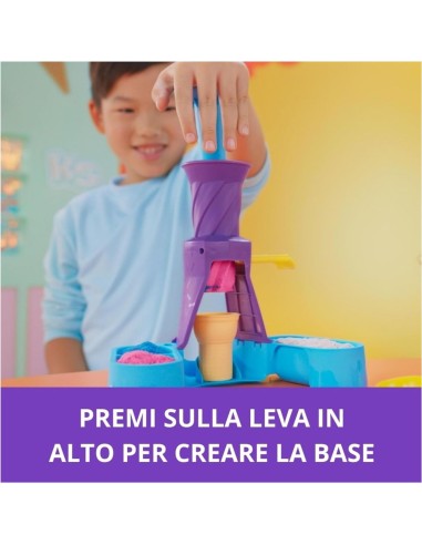 Kinetic Sand Gelateria Colorata, Sabbia Cinetica Blu, Rosa e Bianca...