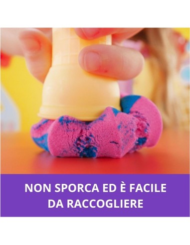 Kinetic Sand Gelateria Colorata, Sabbia Cinetica Blu, Rosa e Bianca...