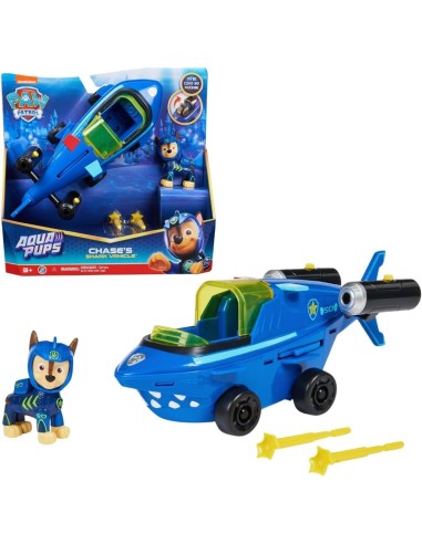 Paw Patrol, Veicolo Trasformabile Aqua Pups di Chase, Personaggio I...