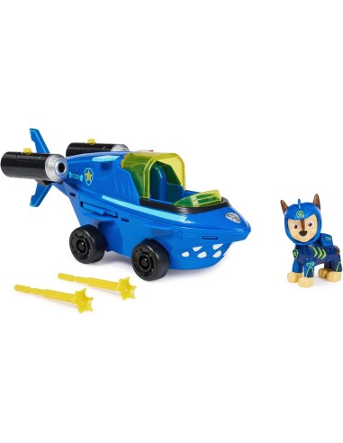 Paw Patrol, Veicolo Trasformabile Aqua Pups di Chase, Personaggio I...