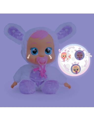 Cry Babies Good Night Coney, Bambola Morbida Interattiva con Luce N...