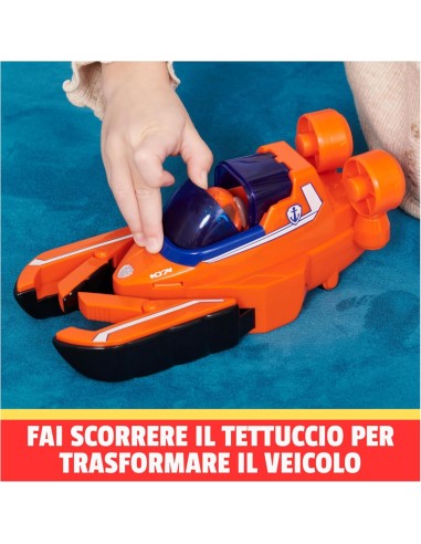 Paw Patrol, Veicolo Trasformabile Aqua Pups di Zuma, Personaggio In...