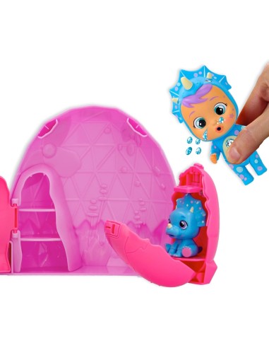Cry Babies Magic Tears Icy World Dinos, Bambola Dinosauro a Sorpres...