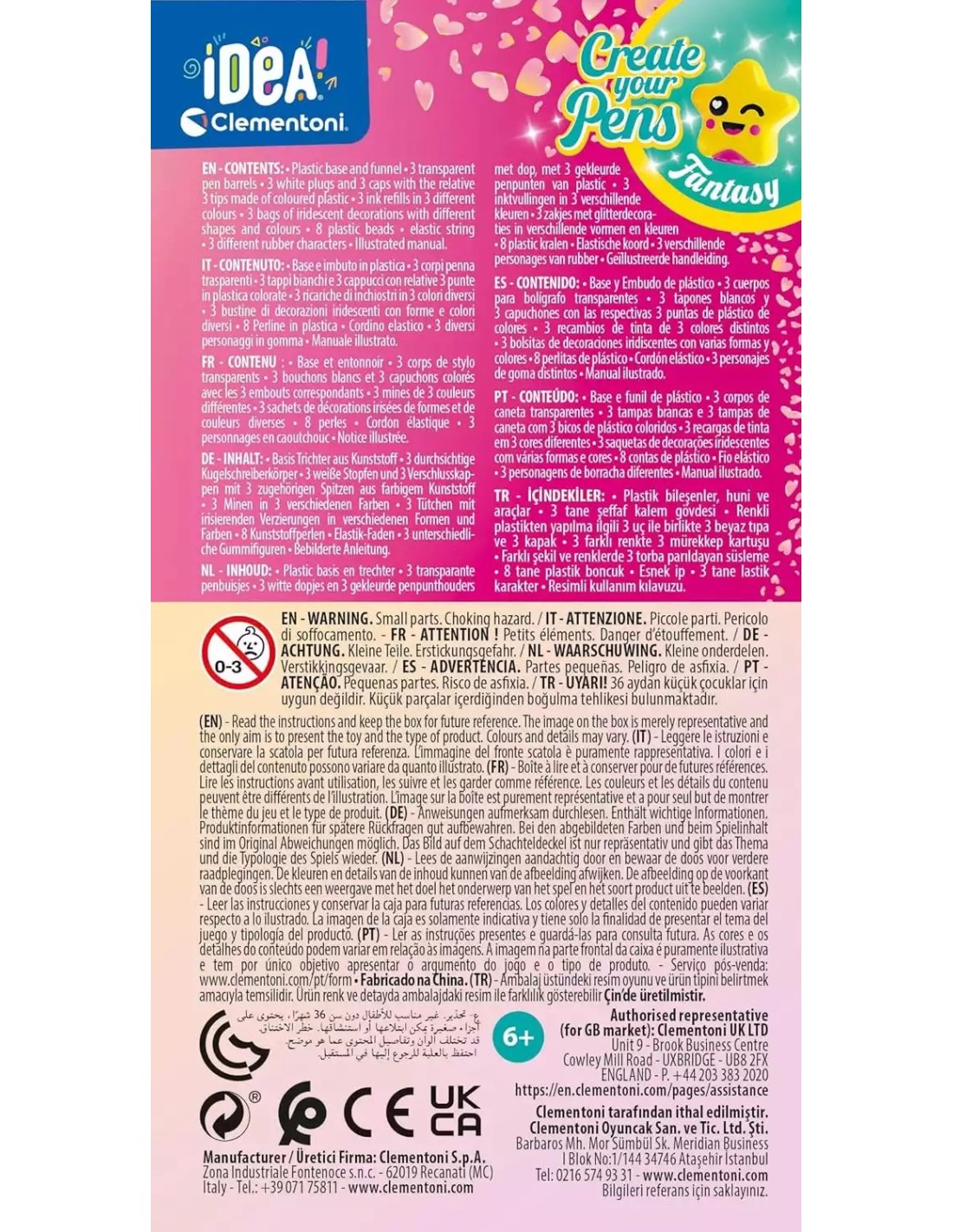 Clementoni Idea Create your Pen posteriore confezione